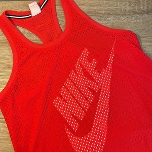Nike mesh women’s bright orange jersey tank shirt tee basketball large